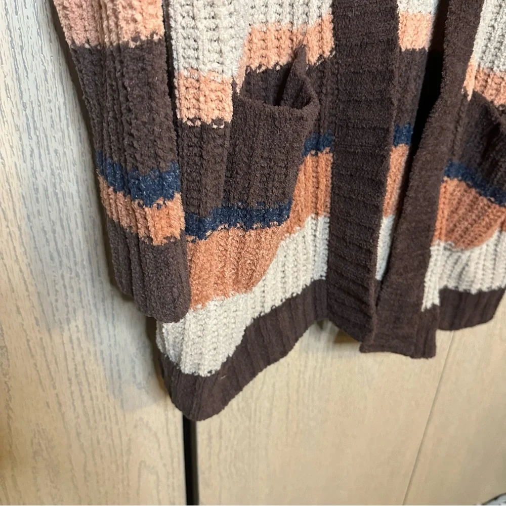 American Eagle Multicolored Striped Open Front Sweater Cardigan Oversized XS/S - Picture 4 of 12
